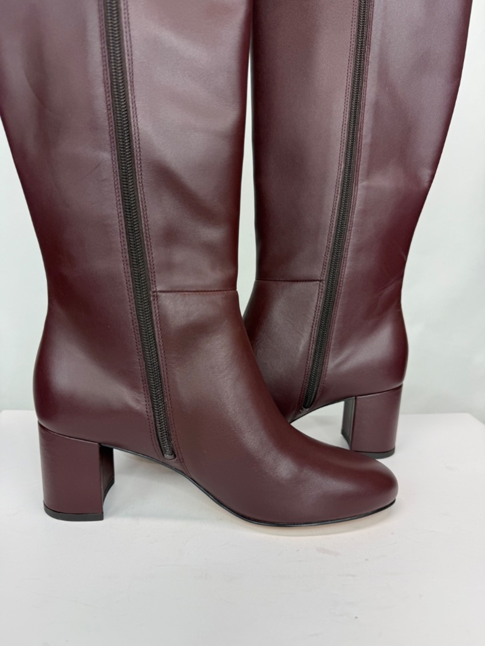 New Stuart Weitzman Celina Zip Leather Knee High Boot Sz 8 - Picture 14 of 16